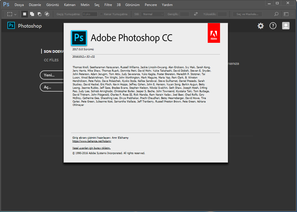 Adobe Photoshop CC 2017 Full Katılımsız indirme sayfası ekran görüntüsü