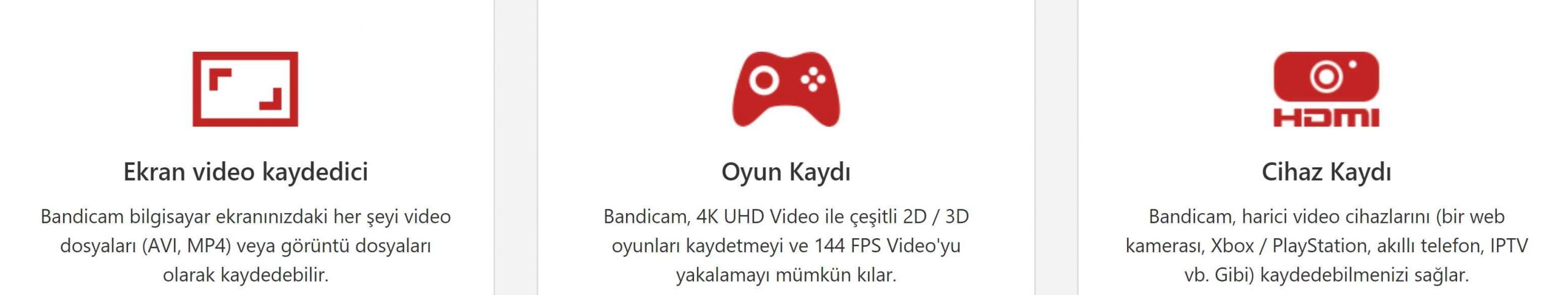 Bandicam indirme sayfası ekran görüntüsü