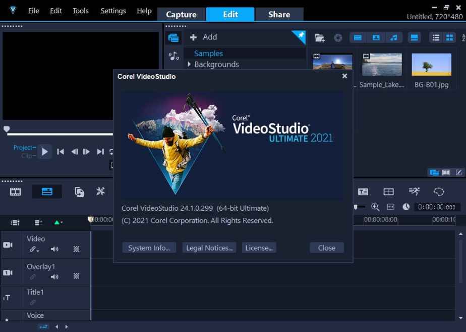 Corel VideoStudio Ultimate 2023 indirme sayfası ekran görüntüsü