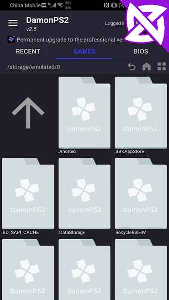 DamonPS2 PRO Apk indirme sayfası ekran görüntüsü