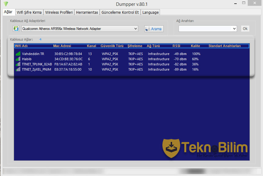 Dumpper WİFİ indirme sayfası ekran görüntüsü