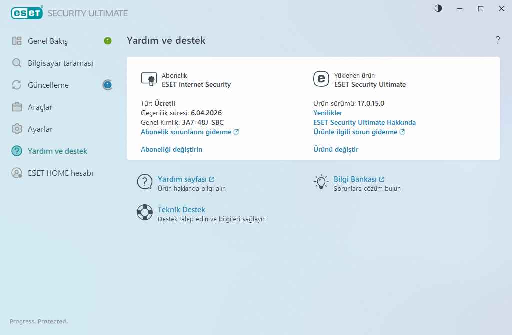 Eset Security Ultimate indirme sayfası ekran görüntüsü