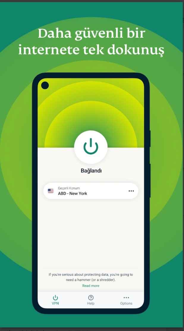 ExpressVPN Apk indirme sayfası ekran görüntüsü