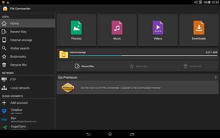 File Commander Premium Apk indirme sayfası ekran görüntüsü