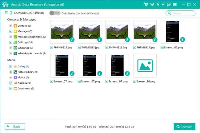 FoneLab Android Data Recovery indirme sayfası ekran görüntüsü