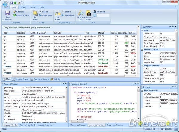 HTTP Debugger Pro indirme sayfası ekran görüntüsü