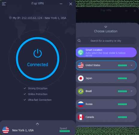 iTop VPN ekran görüntüsü 2