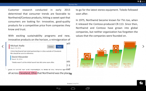 Microsoft Word Android Apk indirme sayfası ekran görüntüsü