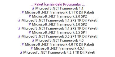 Net Framework AIO indirme sayfası ekran görüntüsü