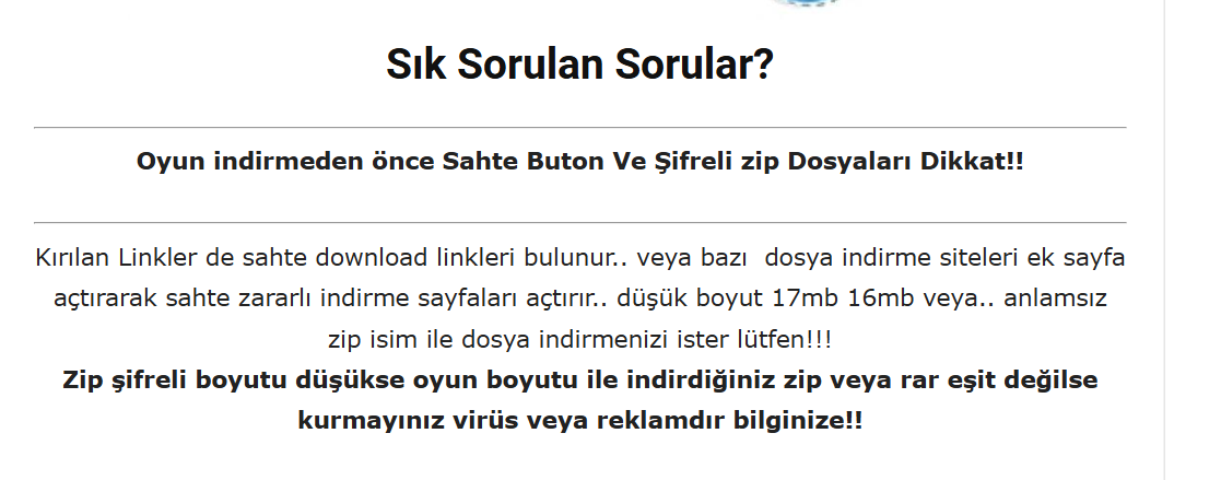 OYUN indirme sayfası ekran görüntüsü