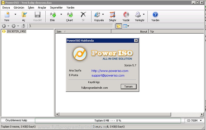 PowerISO indirme sayfası ekran görüntüsü