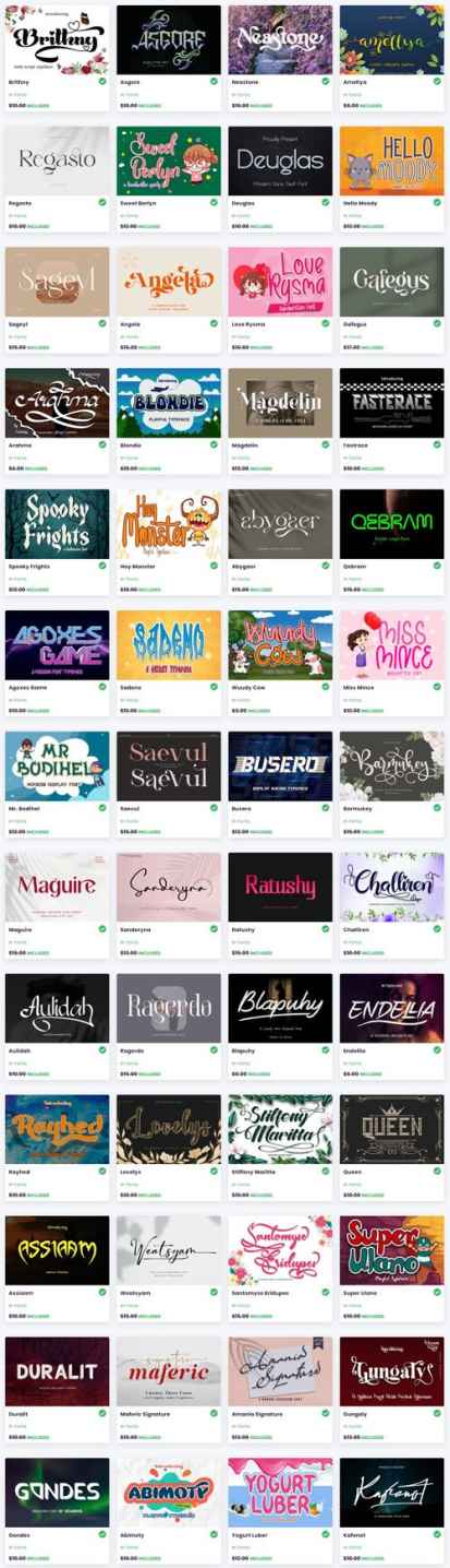 Premium Font Paketi indirme sayfası ekran görüntüsü