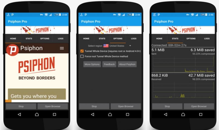 Psiphon Pro Apk indirme sayfası ekran görüntüsü