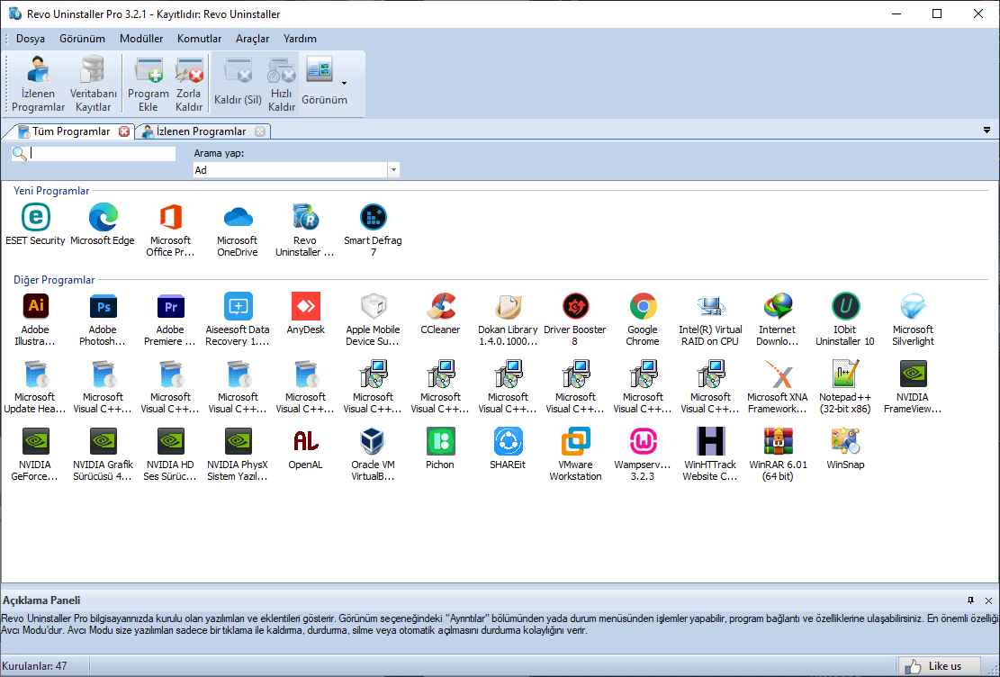 Revo Uninstaller Pro indirme sayfası ekran görüntüsü