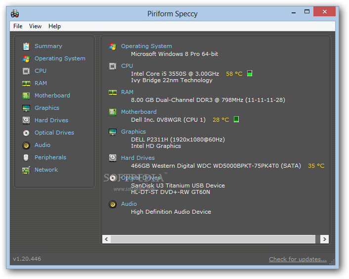 Speccy Professional indirme sayfası ekran görüntüsü