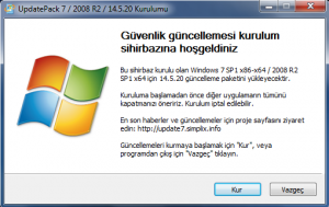 UpdatePack7R2 indirme sayfası ekran görüntüsü