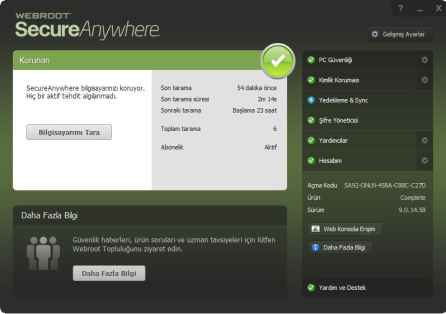 Webroot Internet Security Complete Full Türkçe indirme sayfası ekran görüntüsü