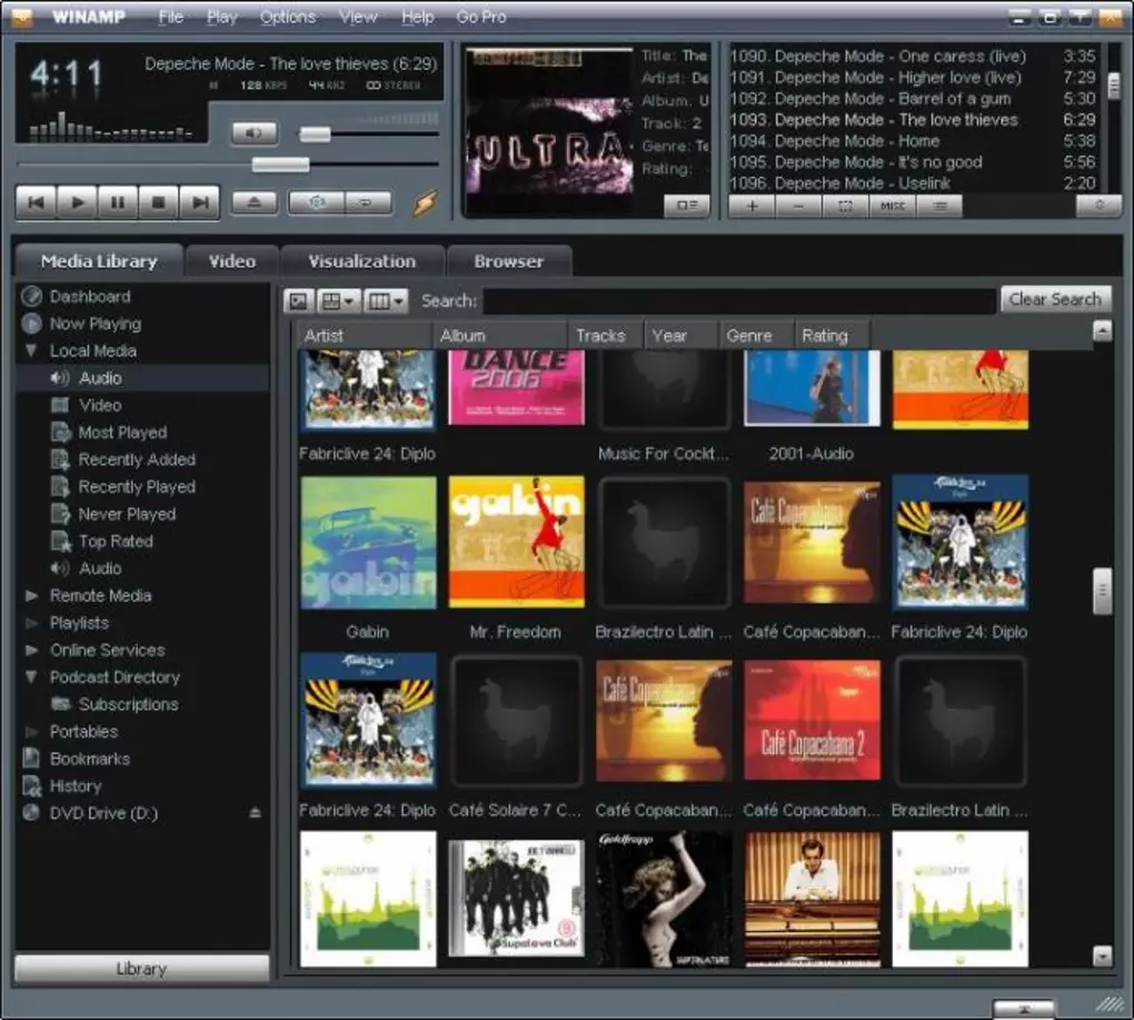 Winamp Pro indirme sayfası ekran görüntüsü