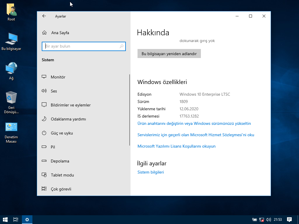 Windows 10 Enterprise LTSC ekran görüntüsü 2