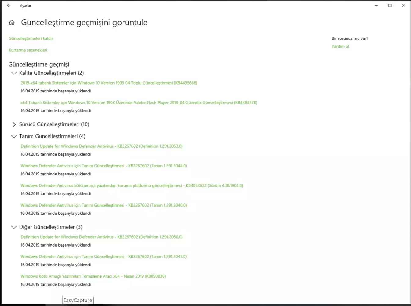 Windows 10 PRO 1903 Orjinal MSDN Türkçe 32×64 bit ekran görüntüsü 2