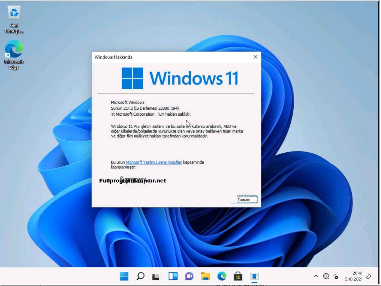Windows 11 Etkinleştirme Programı indirme sayfası ekran görüntüsü