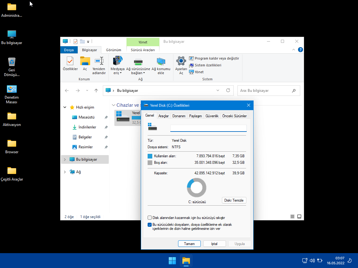 Windows 11 Lite ekran görüntüsü 2