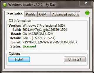 Windows 7 Loader indirme sayfası ekran görüntüsü