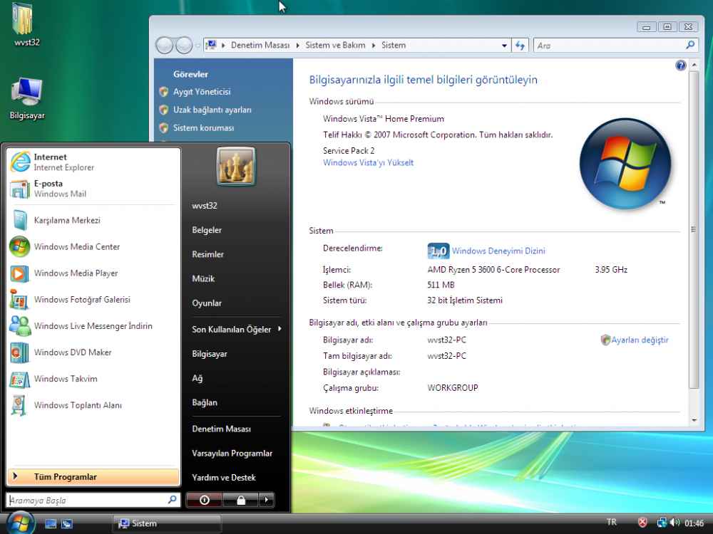 Windows Vista Home Premium ekran görüntüsü 2