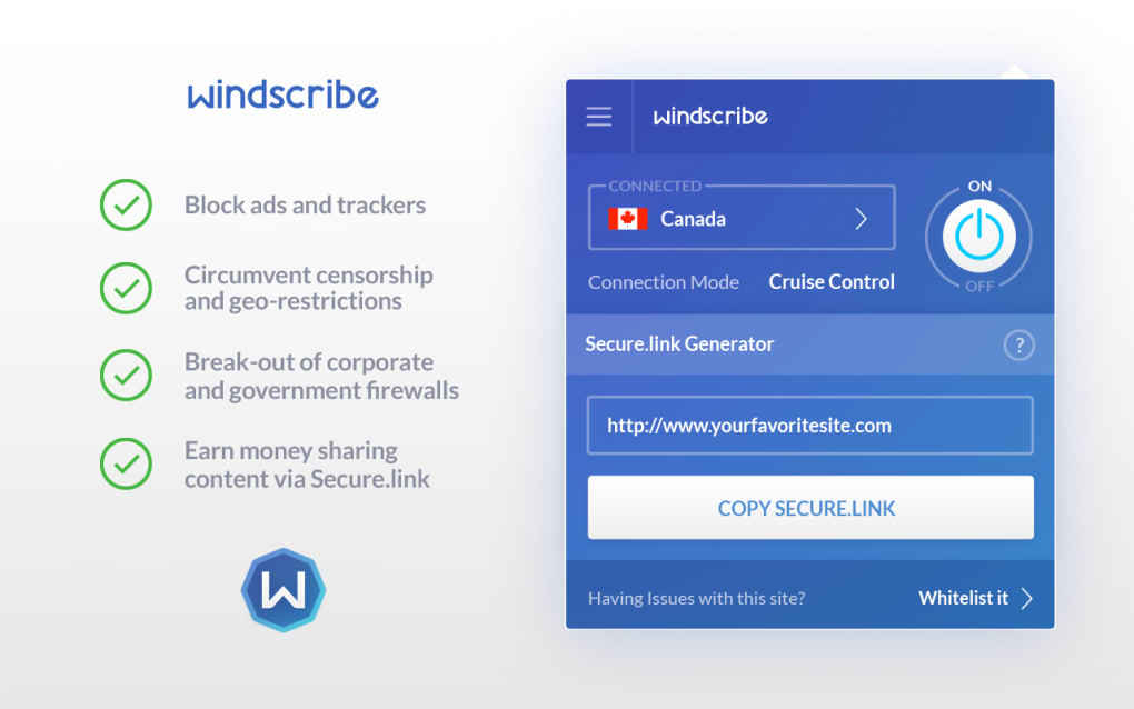Windscribe Free VPN indirme sayfası ekran görüntüsü