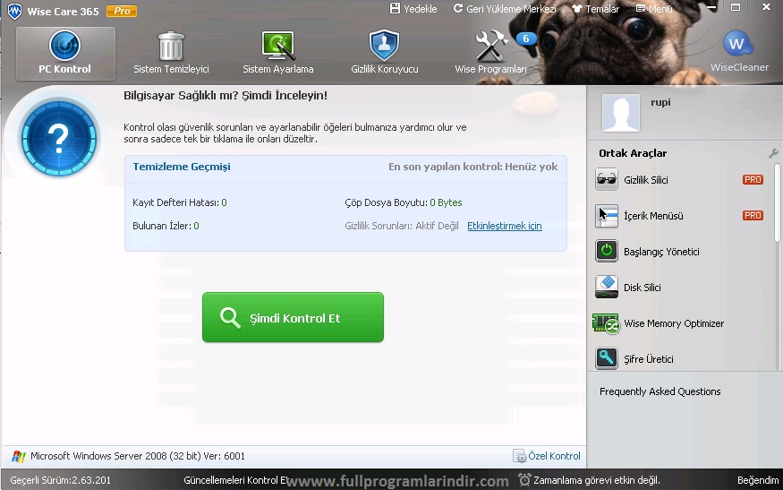 Wise Care 365 Pro indirme sayfası ekran görüntüsü