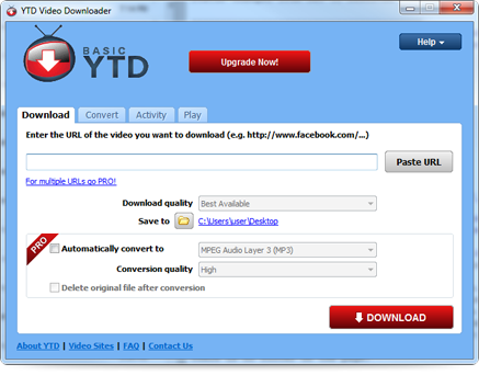 YTD Video Downloader Pro indirme sayfası ekran görüntüsü