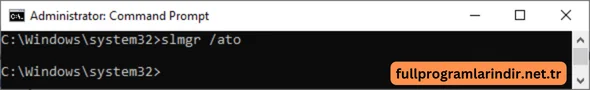 Slmgr ato komutunu çalıştır