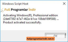 Windows başarıyla etkinleştirildi