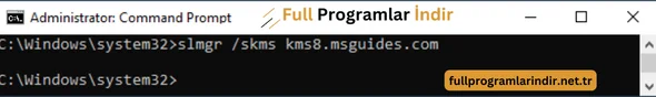 slmgr skms komutunu çalıştır