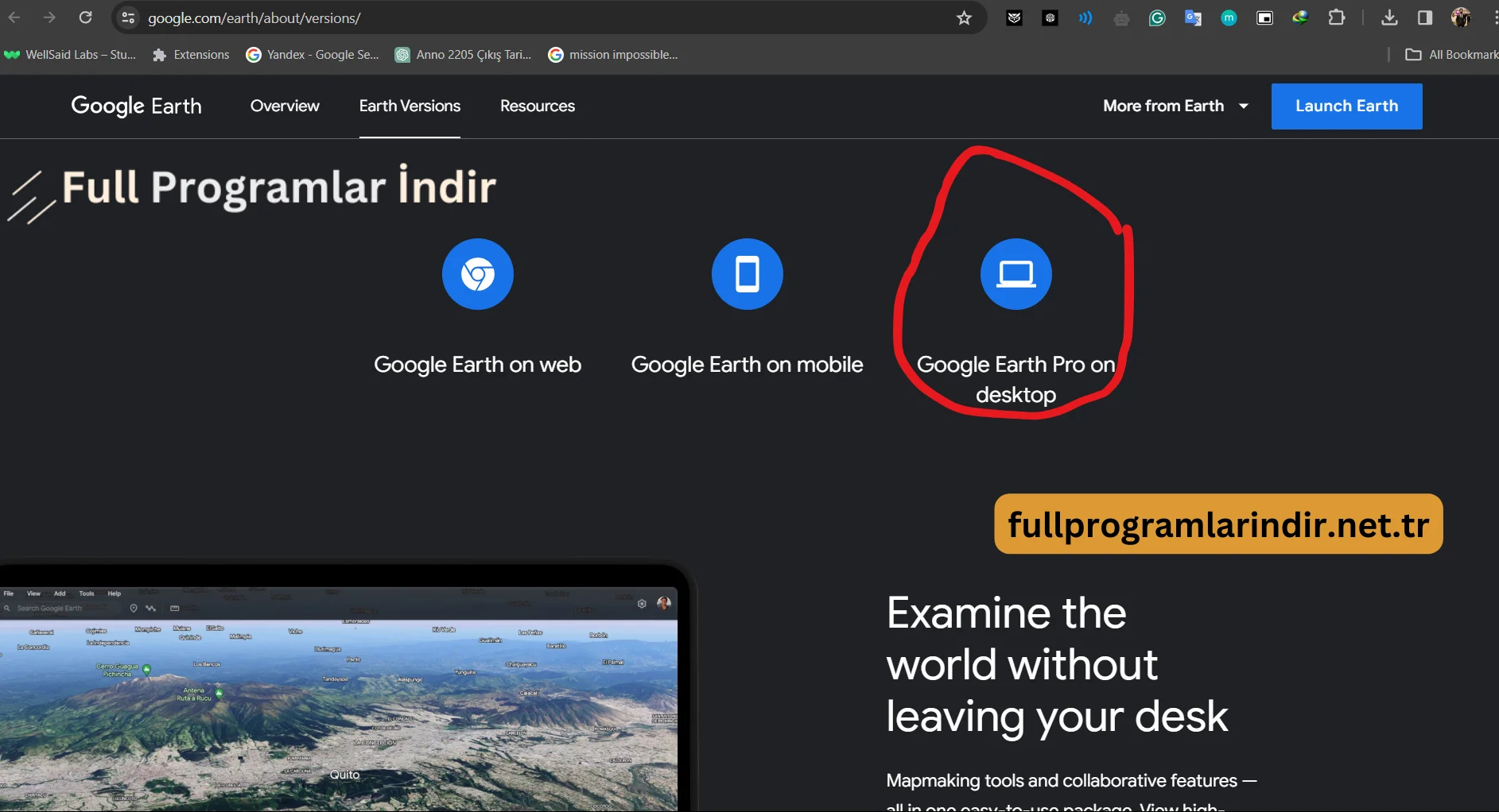 google earth pro indir